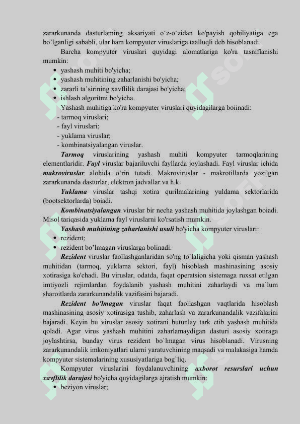 Zararkunanda bo`lmagan tahdidlar 2