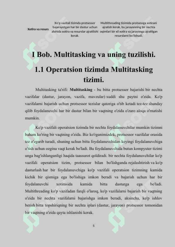 Multitasking va ko'p oqimli tizimlar 5