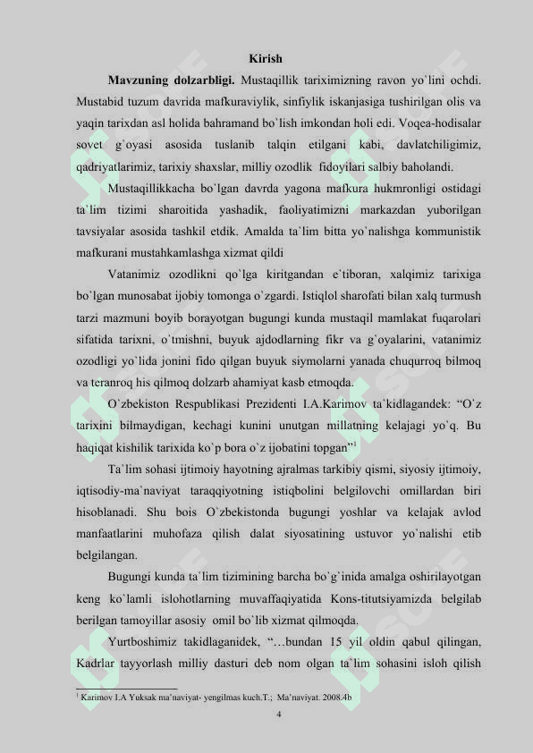 O`zbekistonda ta`lim tizimining takomillashuvining yo`nalishlari va natijalari 4