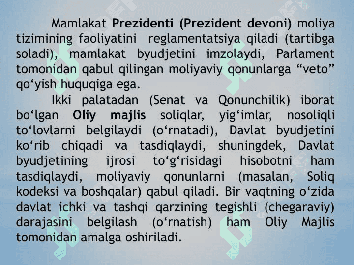 Moliyaviy tizim va boshqaruv 8
