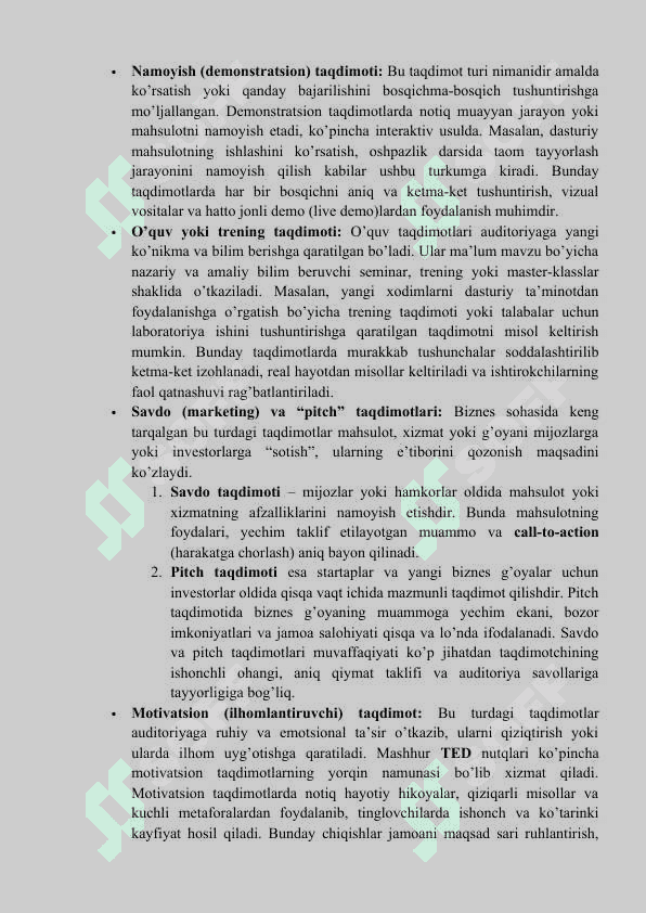 Taqdimot tayyorlash va taqdim etish usullari 4