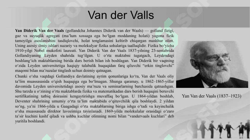 Vander vals tenglamasidagi doimiy va kritik parametrlarni aniqlash 3