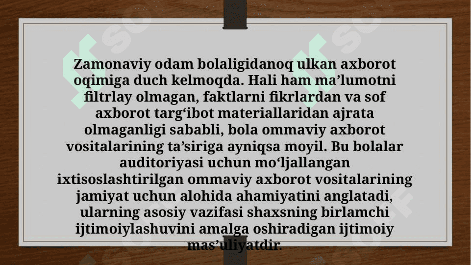 Medianing tarbiyaviy ahamiyati (TAQDIMOT) 2
