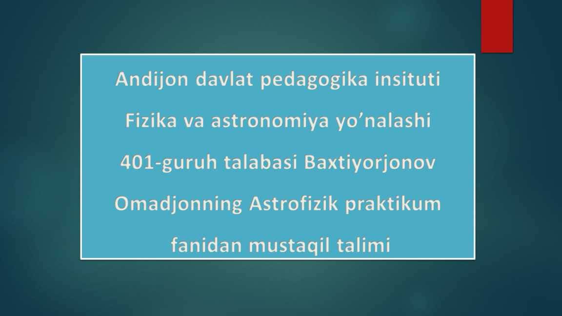 3.ASTRONOMIK UZUNLIK O'LCHOV BIRLIKLARI