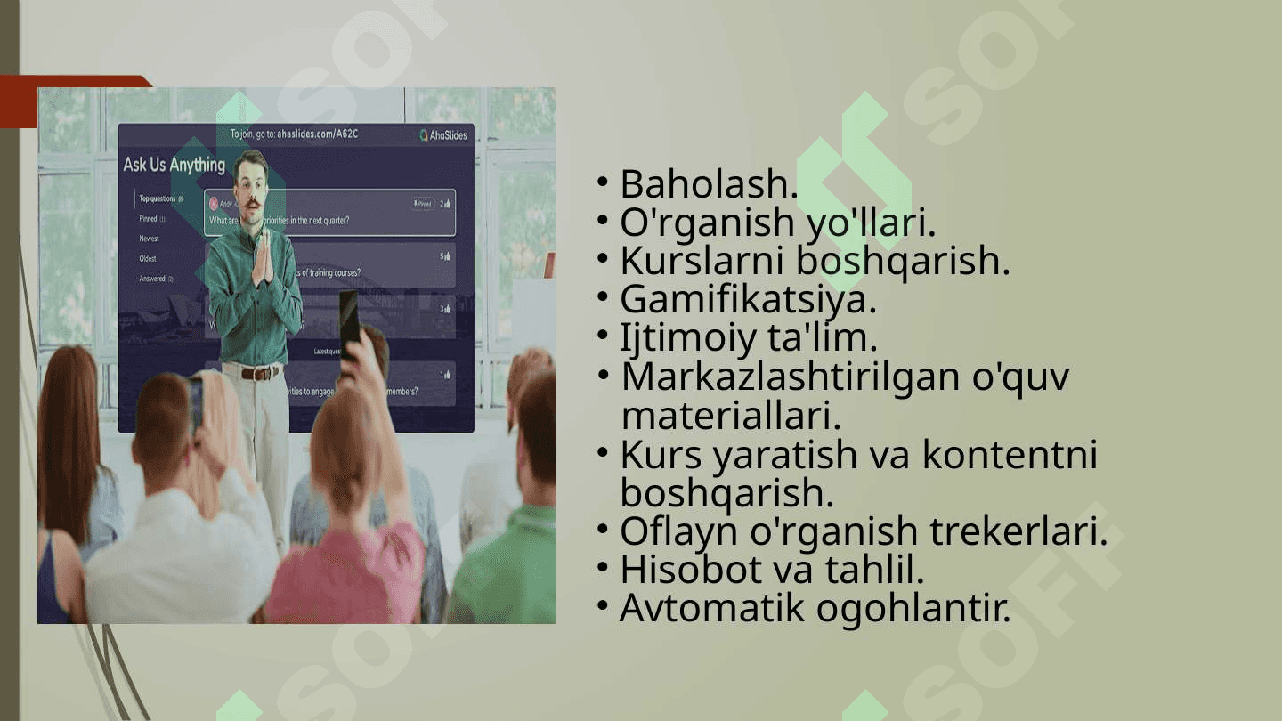 Ta’limni boshqarish tizimlari (LMS) 8