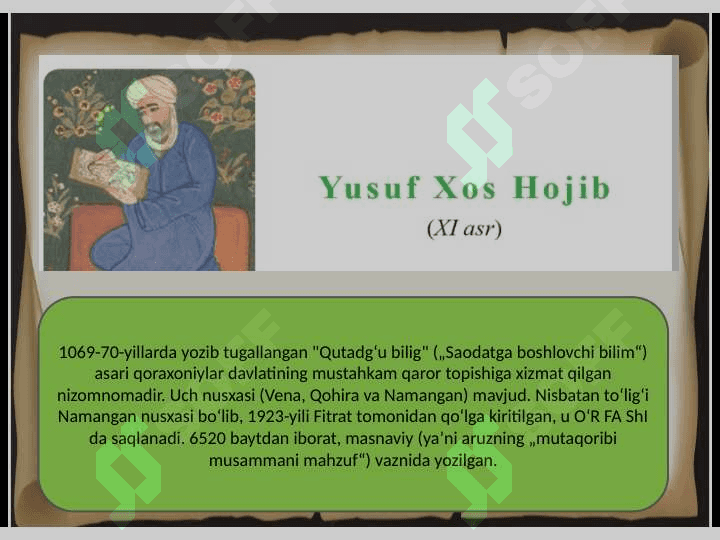 Yusuf Xos Hojib hayoti va ijodi 7