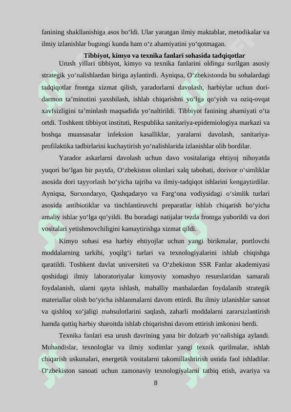 O'zbekiston fani madaniyati urush davrida 8