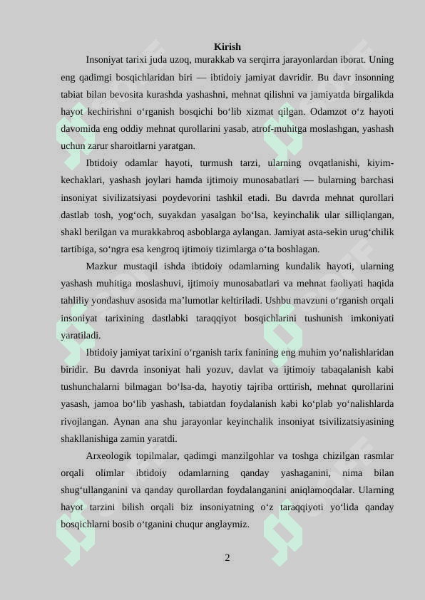 Ibtidoiy odamlarning turmush-tarzi 2