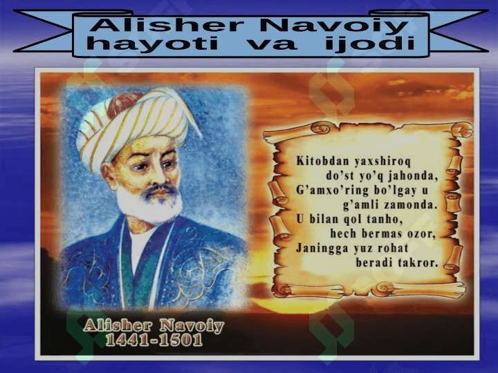 Alisher Navoiy hayoti va ijodi dars ishlanma 2