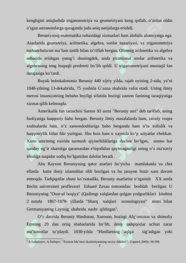ABU RAYHON BERUNIYNING OSOR UL BOQIYA ASARI HAQIDA. 6