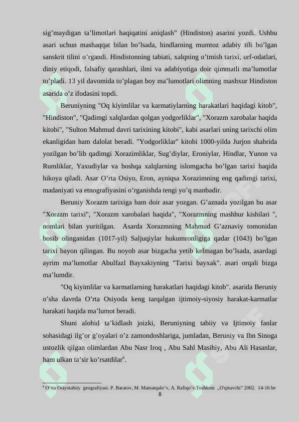 ABU RAYHON BERUNIYNING OSOR UL BOQIYA ASARI HAQIDA. 7
