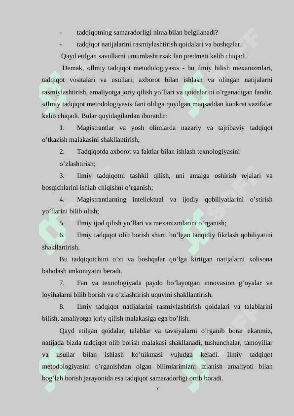 ILMIY TADQIQOTLARNING TURLARI 6