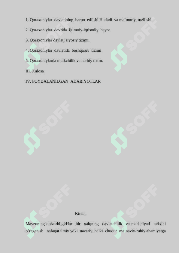Qoraxoniylar davlatining barpo etilishi KURS ISHI ASOSIYSI 3