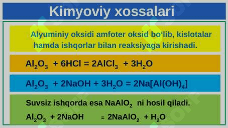 Aluminiy birikmalarining ishlatilishi 4