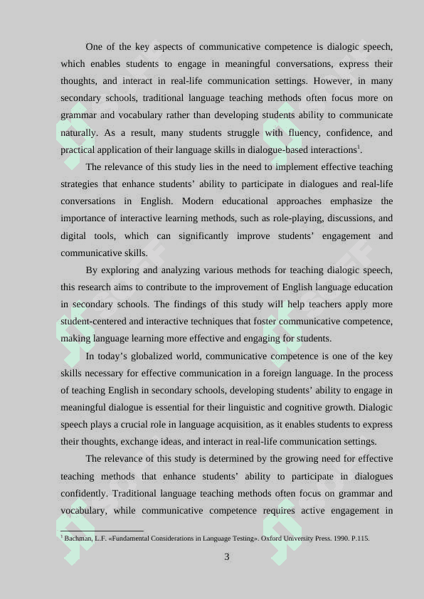 Developing communicative competence in the process of teaching dialogic speech in secondary school (on the example of the English language) 3