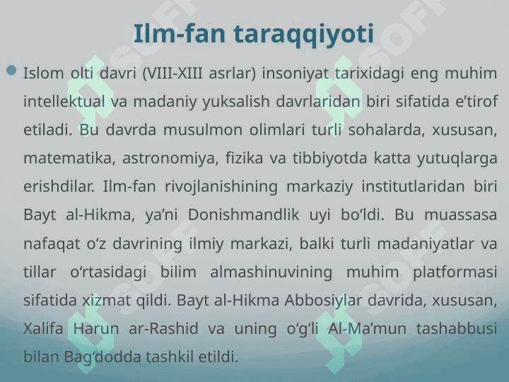 Arab xalifaligida madaniy hayot 4
