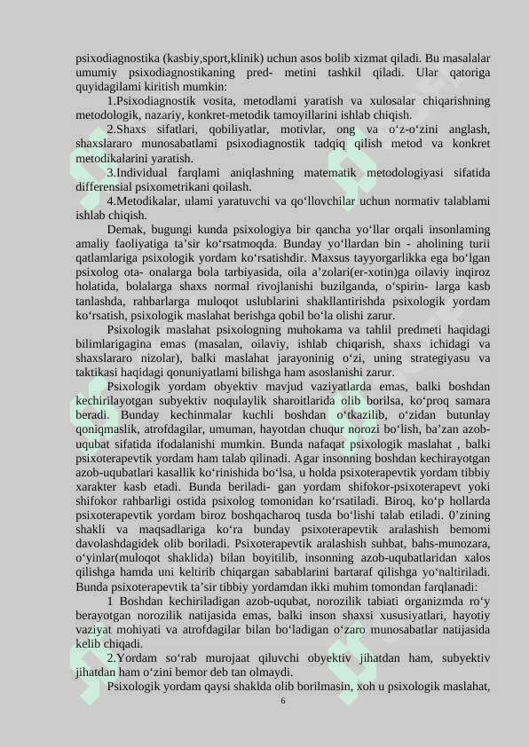Psixodiagnostika va eksperimental psixologiya 6