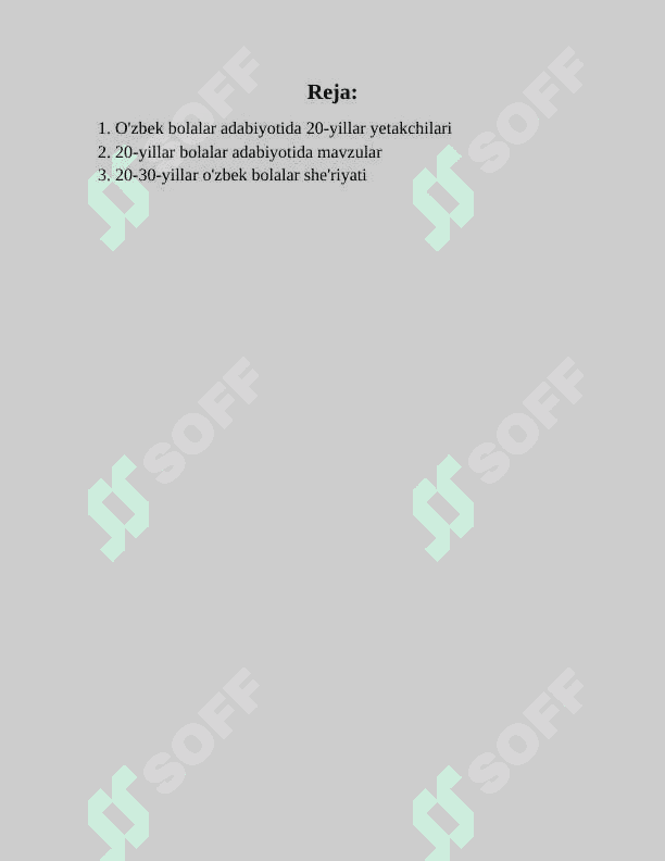 20-30-YILLAR O’ZBEK BOLALAR ADABIYOTI 2