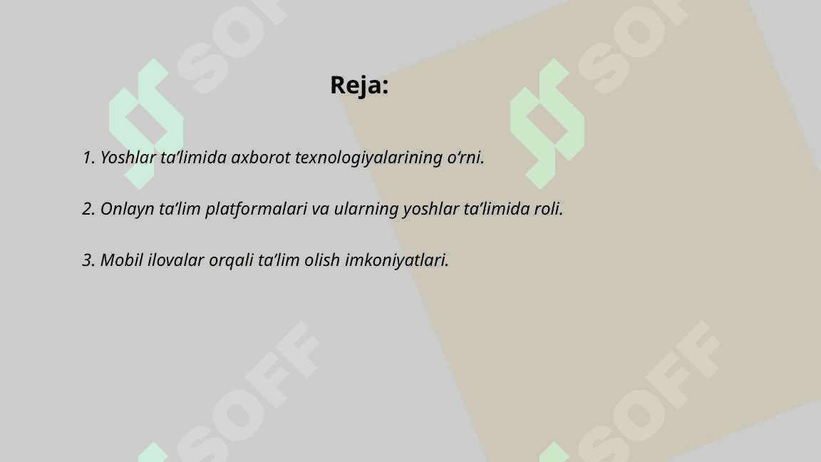Yoshlar ta’lim-tarbiyasida zamonaviy axborot texnologiyalarning o‘rni va ahamiyati 2