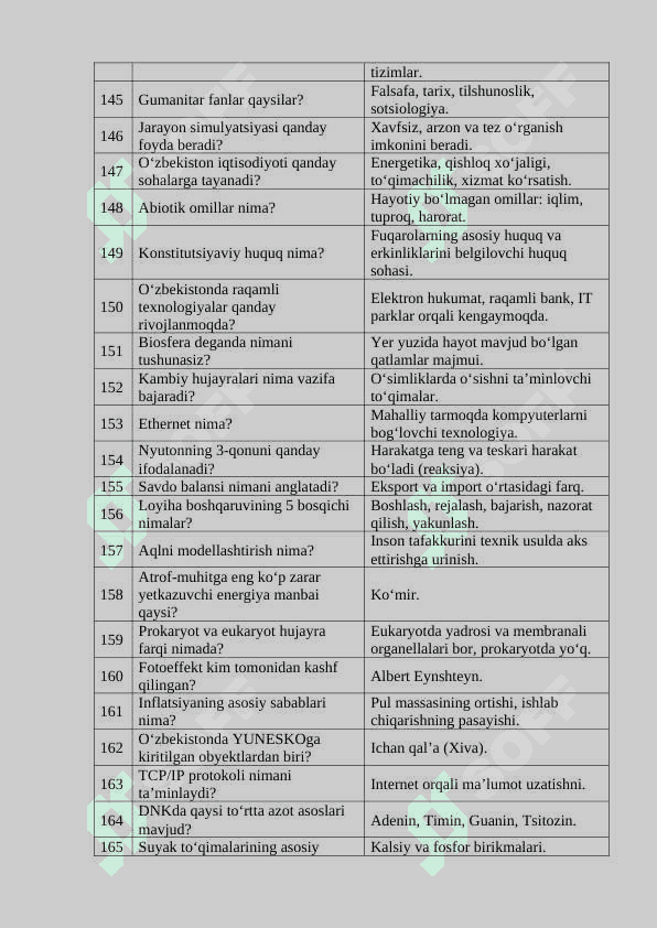 Aralash savollar 8