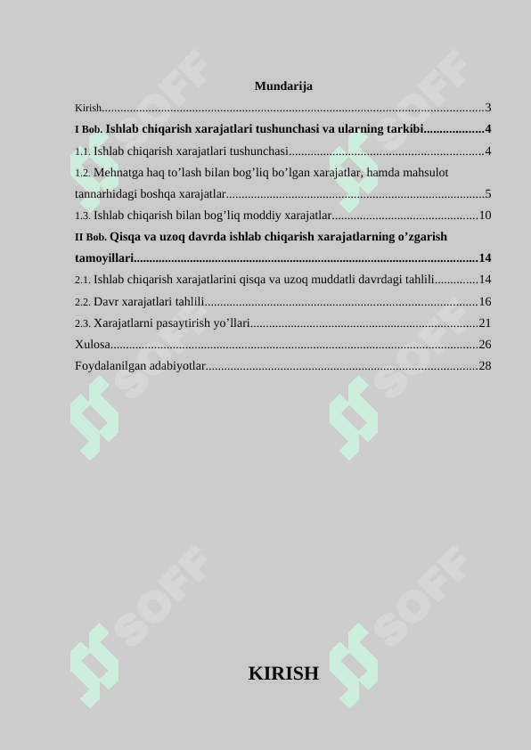Ishlab chiqarish xarajatlari va ularning tarkibi 7