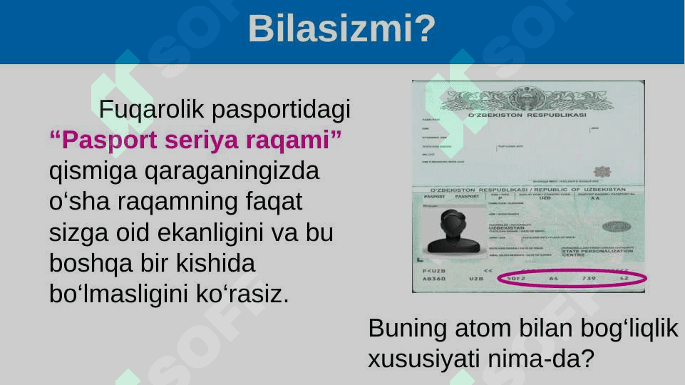 Atomlarning o‘lchami. Nisbiy va absolut massa 3