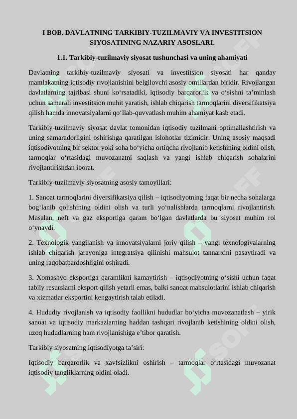 Davlatning tarkibiy-tuzilmaviy va investitsion siyosati 6