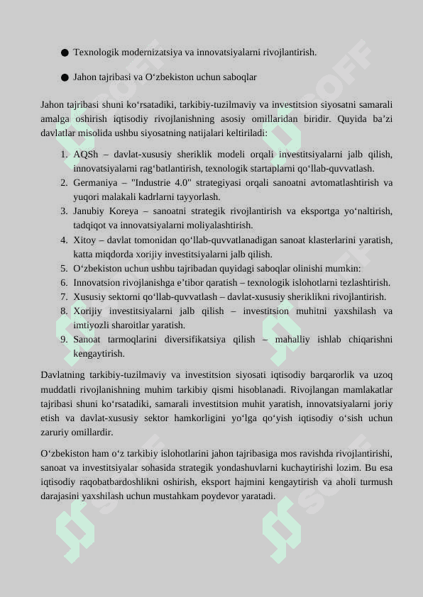 Davlatning tarkibiy-tuzilmaviy va investitsion siyosati 8