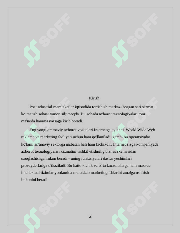 Tashkilotning kompyuter texnikasini uning tarkibiy qismlarini hisobga olgan holda avtomatlashtirilgan hisobini tashkil etish uchun ma’lumotlar bazasi loyihasini taklif qilish 2