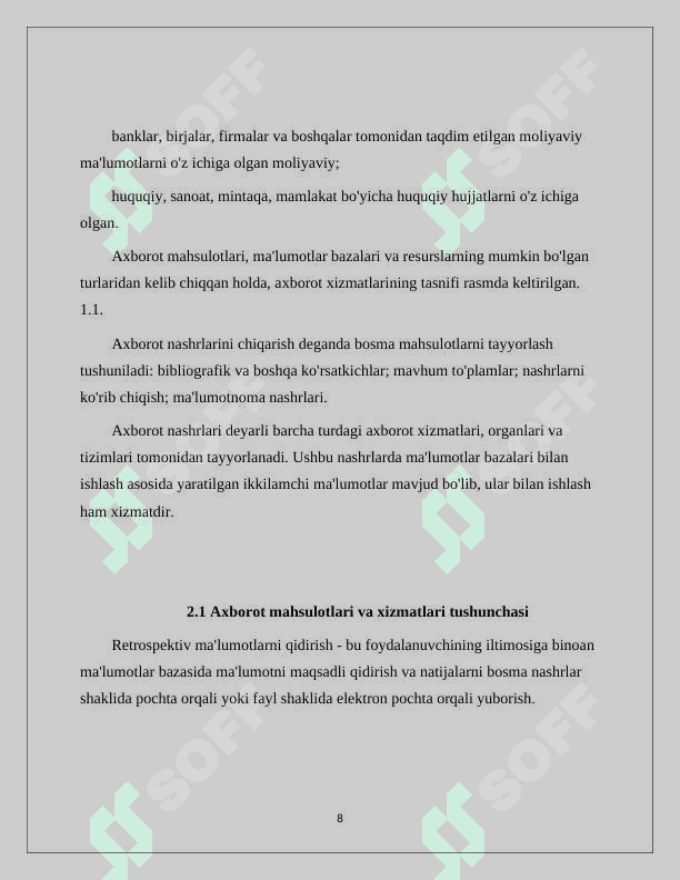 Tashkilotning kompyuter texnikasini uning tarkibiy qismlarini hisobga olgan holda avtomatlashtirilgan hisobini tashkil etish uchun ma’lumotlar bazasi loyihasini taklif qilish 8