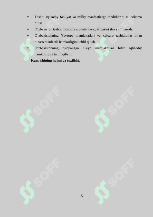 O‘zbekistonning dunyoning rivojlangan davlatlari bilan iqtisodiy hamkorligi 5