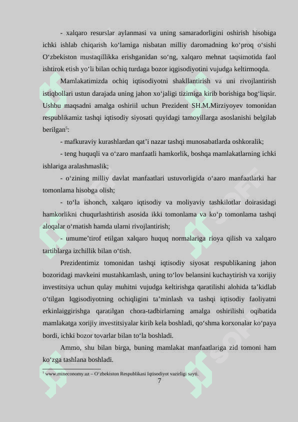 O‘zbekistonning dunyoning rivojlangan davlatlari bilan iqtisodiy hamkorligi 7