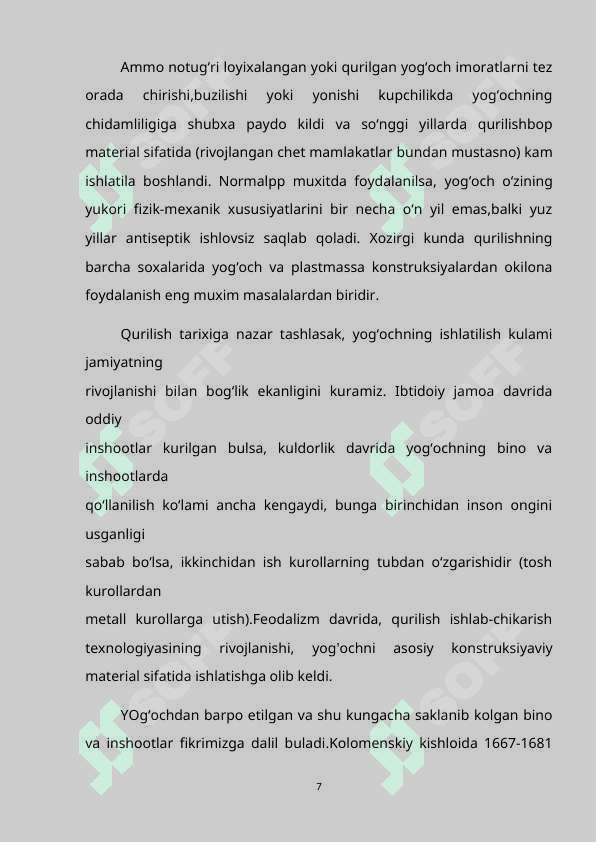Mahalliy daraxt turlardan tayyorlangan yogoch xomashyolarni olish 7