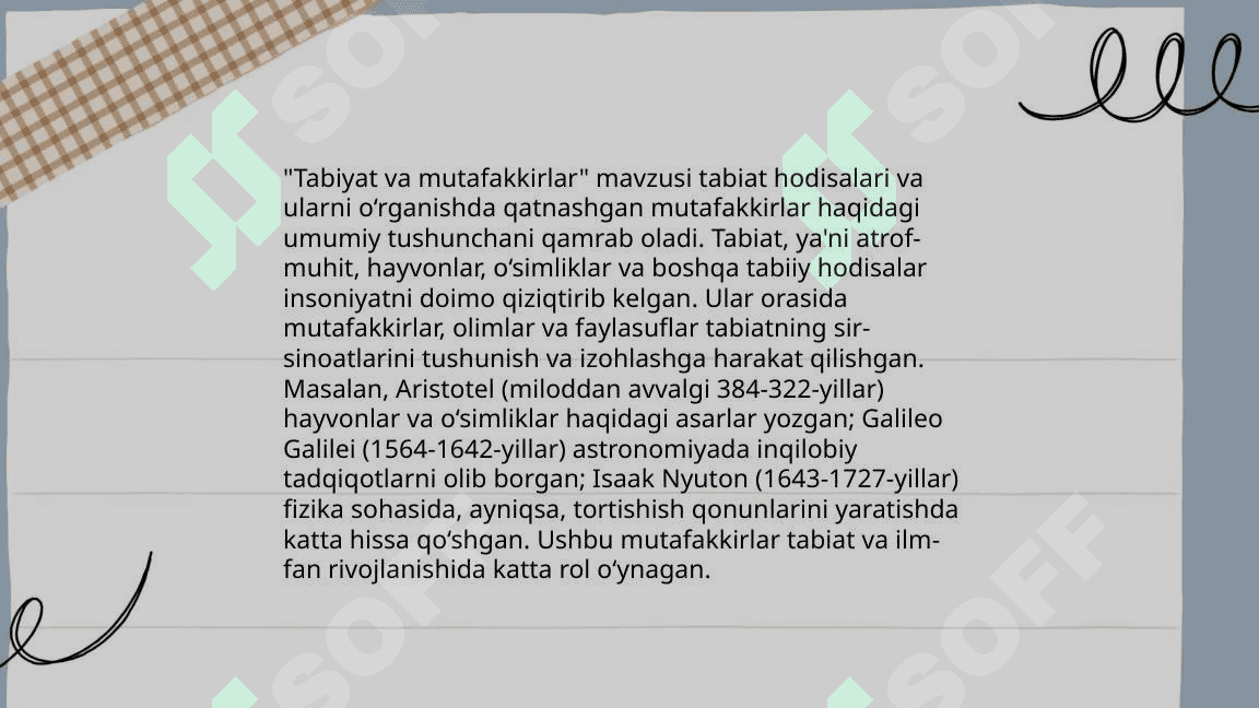 Tabiat bilan tanishtirishda mutafakkirlar merosidan foydalanish 3