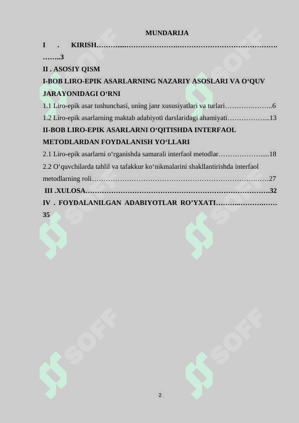 LIRO-EPIK ASARLARNI INTERFAOL METODLAR ASOSIDA OʻQITISH 2