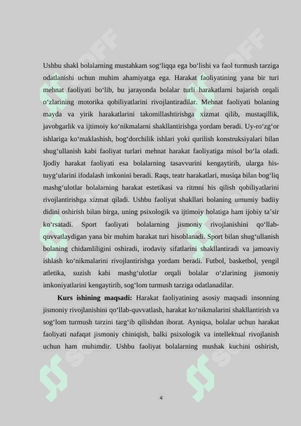 Harakat faoliyatining shakllari va turlari. 4