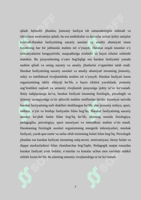 Harakat faoliyatining shakllari va turlari. 7