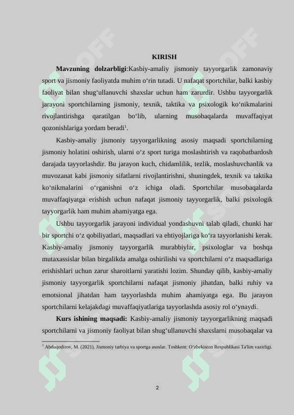 Kasbiy-amaliy jismoniy tayyorgarlik 2