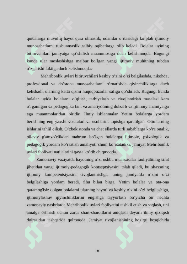 Mexribonlik uylaridagi ijtimoiy pedagogik faoliyat 8