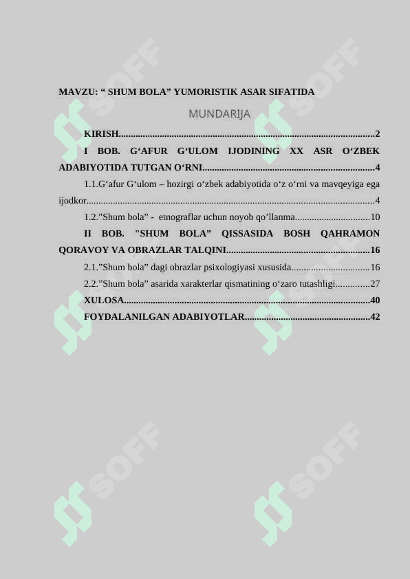 “ SHUM BOLA” YUMORISTIK ASAR SIFATIDA 2