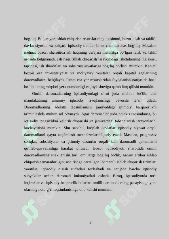 Omilli daromadlar va ish haqqining shakllanishi 8