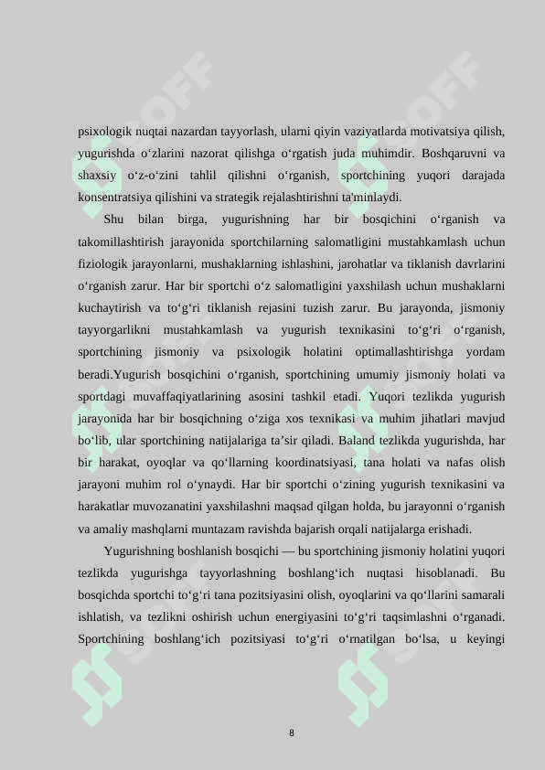 Yugurib kelib balandlikka sakrash texnikasini o’rganish 8