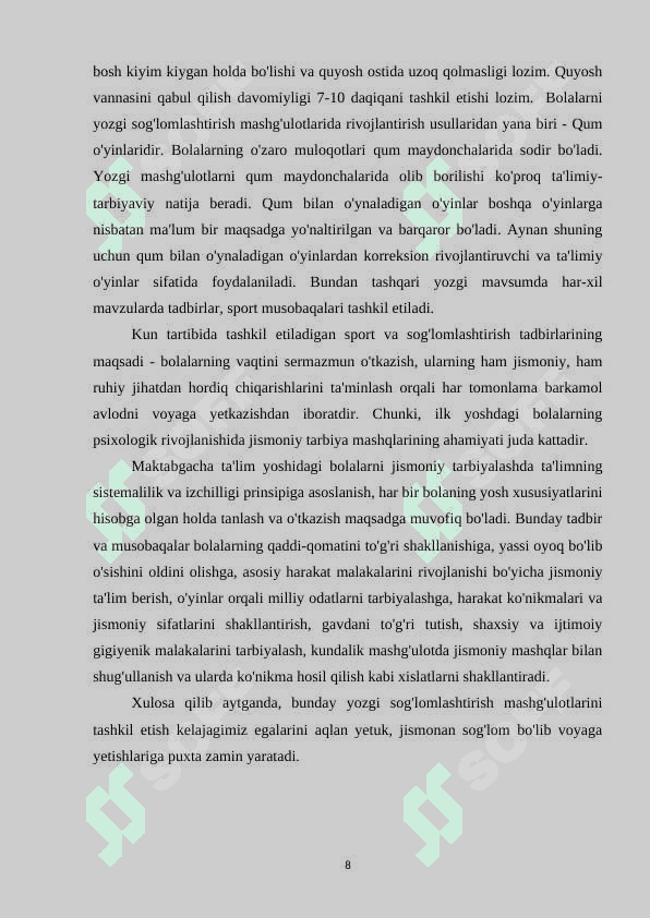 Yozgi dam olish oromgohlari pedagogik faoliyat 8