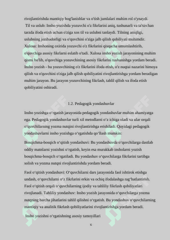 Insho yozishga o’rgatish 6