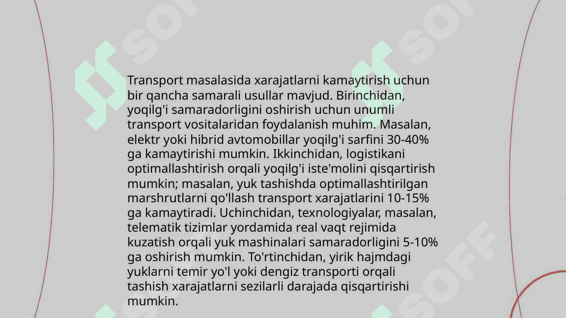 Transport masalasi va uning matematik modeli 8