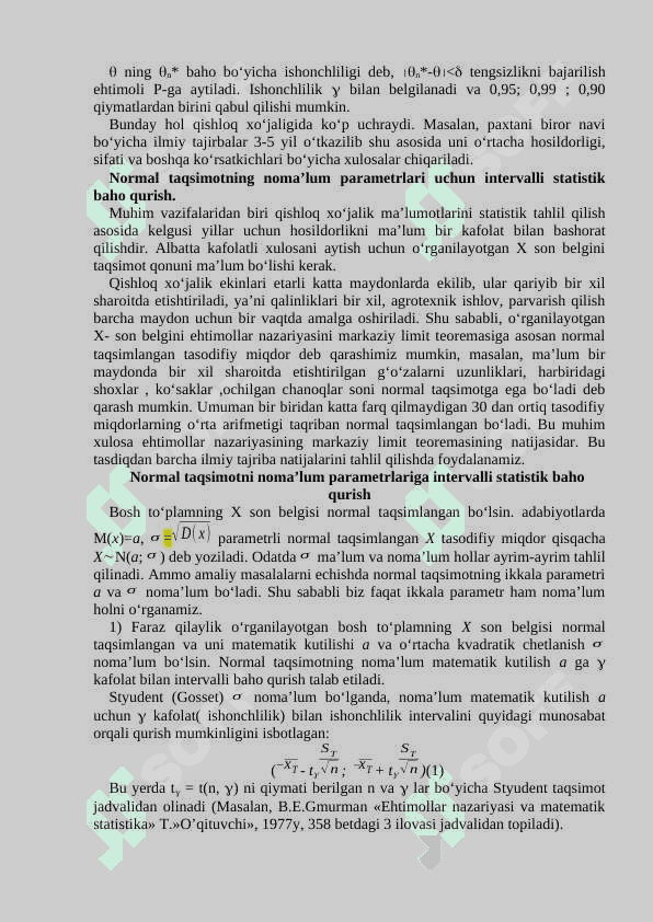 Matematik statistika elementlariga doir misollar yechish. 5