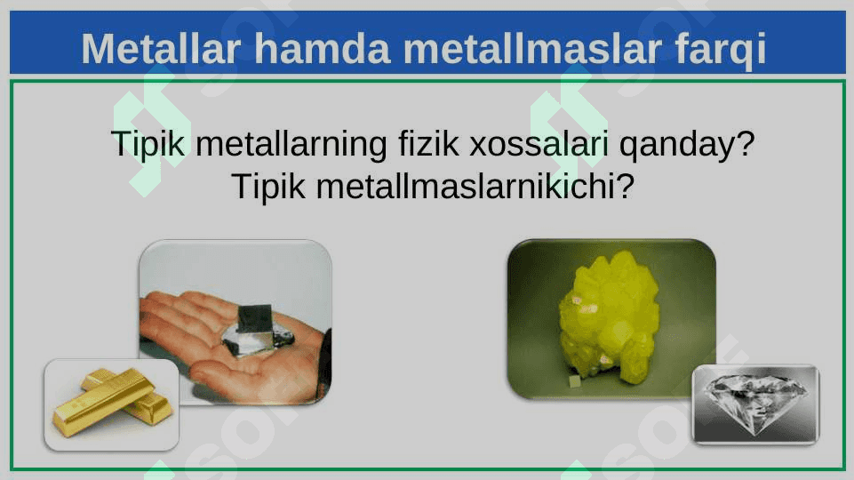 Kimyoviy elementlarning dastlabki toifalanishi 4