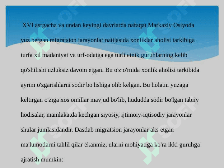 XVI –XVIII ASRLARDA ETNOGENETIK JARAYONLAR 2