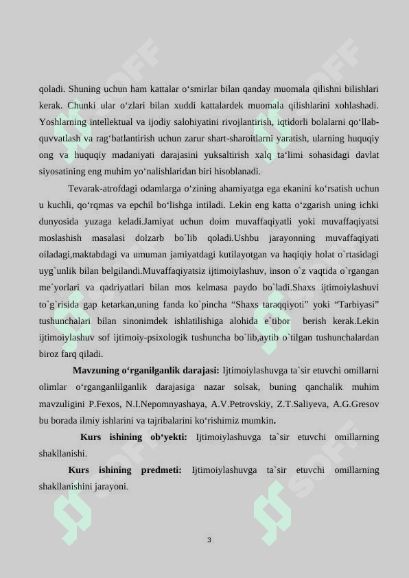 Ijtimoiylashuvga ta`sir etuvchi omillar 3