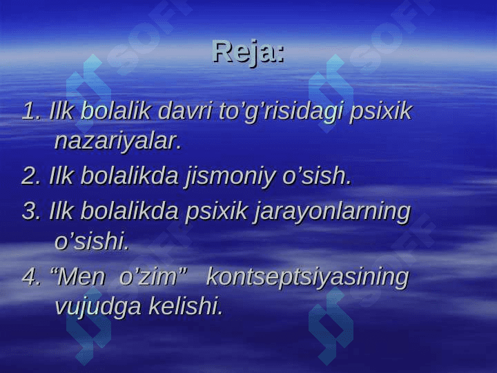 ILK BOLALIK DAVRIDA O'Z -O'ZINI ANGLASH 2